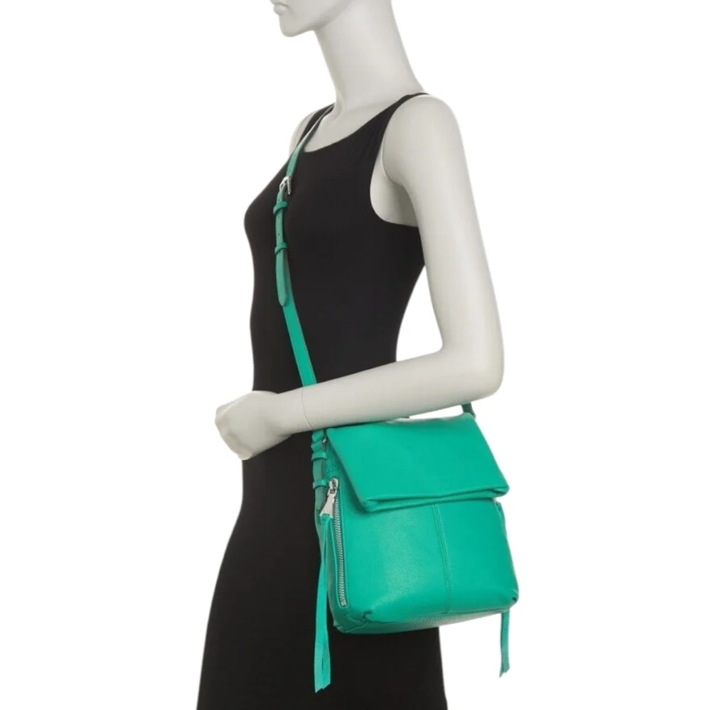 Aimee Kestenberg Teal Green Bali Leather Crossbody Bag with Adjustable Strap - Picture 5 of 17